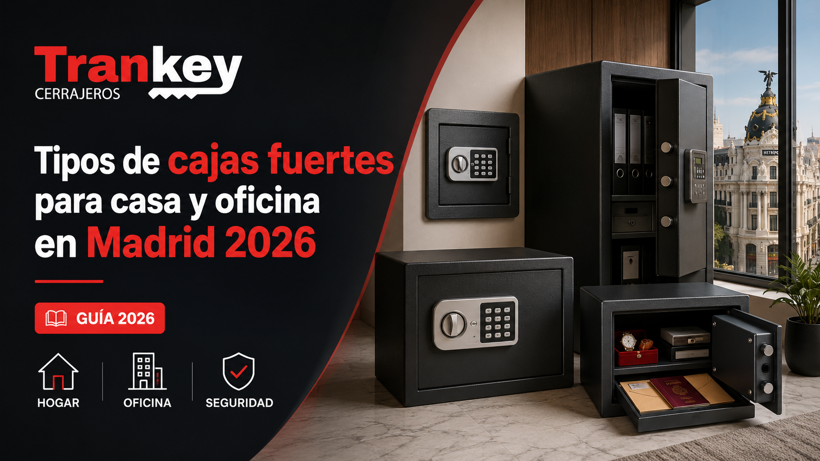 Tipos de cajas fuertes para casa y oficina en Madrid 2026